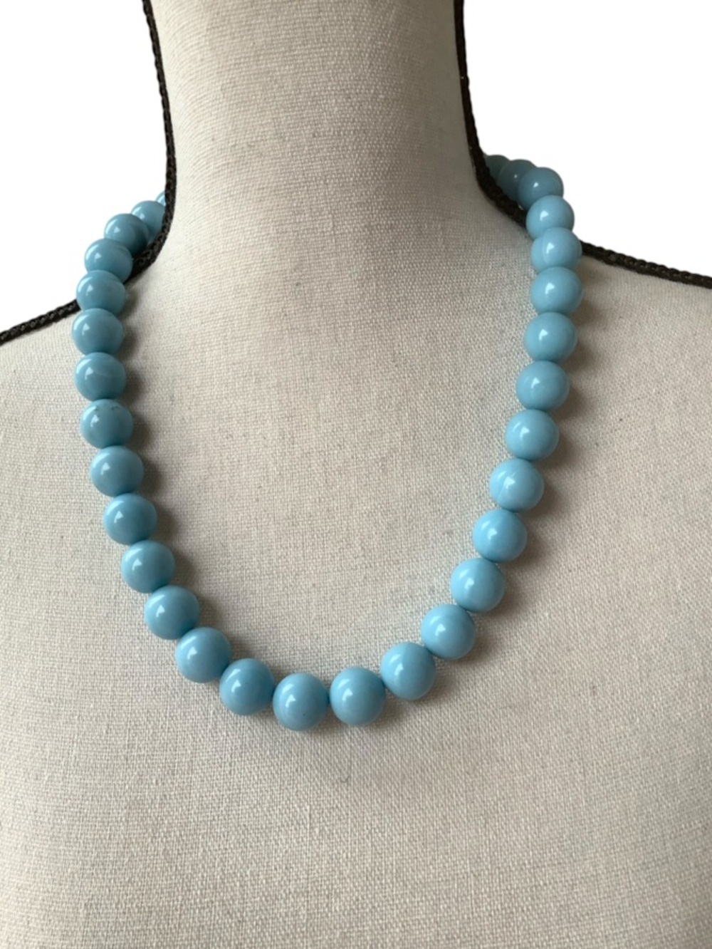 Sky blue beaded 18” necklace